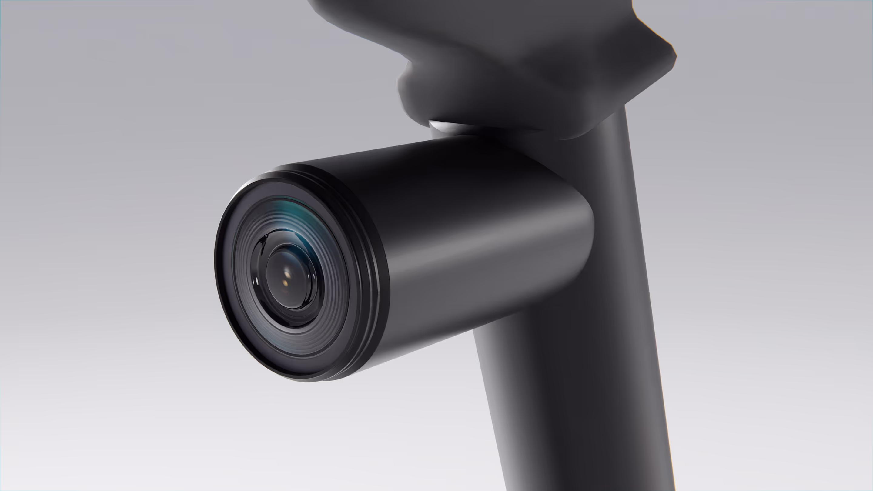 A close rendering showing a rearview camera which is integrated into the bike seat mount